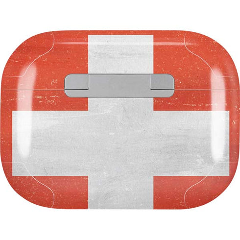 Switzerland Flag Distressed AirPods Skins
